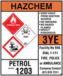 Hazchem Bulk Container Storage Sign - 3 Classes